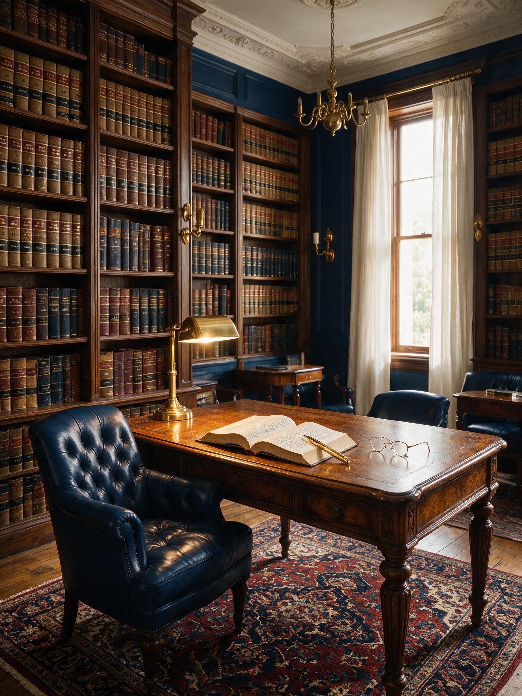 Biblioteca jurídica clássica do escritório RN & Associados